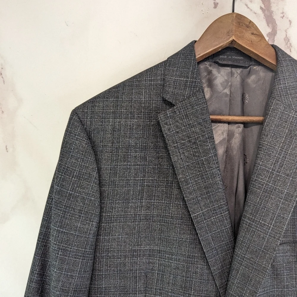 Lauren Ralph Lauren Suit Jacket Mens 46 L Gray Blazer 2 Button Sport Coat